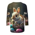 thumbnail image 5 of BiZtdJrK Shirts for Women Easter Theme Print 3/4 Sleeve Tops Casual Round Neck Cotton Basic Tees 2025 Pullover Blouse Multicolor S Winter Clearance Prime, 5 of 6