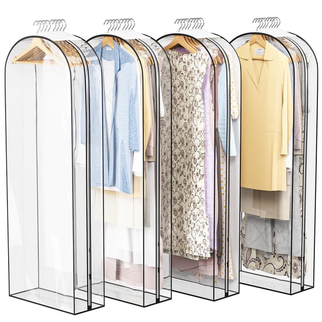 Bolsa de ropa transparente Liuoud para colgar ropa, 25 cm, con fuelle