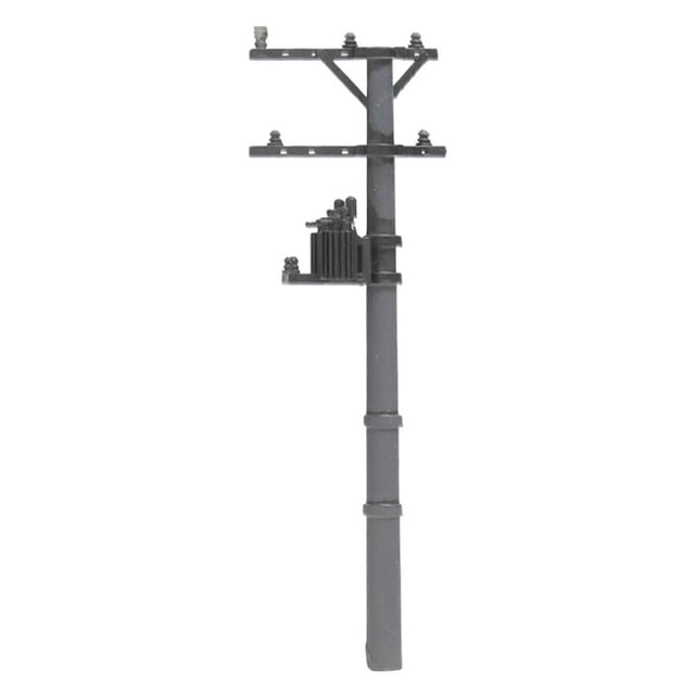 Bunblic Modèle de Poteau de Téléphone 1/64 Ornement Accessoires de Chemin de Fer Robuste Gris