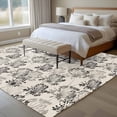 thumbnail image 4 of 5'x7' Area Rugs for Living Room Bedroom, Vintage Floral Washable Rug Carpet Runner Indoor Outdoor, Grey Spring Dandelion Plants Flower Botanical Non Slip Floor Mats Area Rug for Kitchen, Nursery, 4 of 8