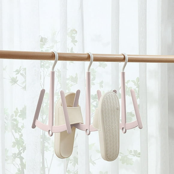 Tendedero de zapatos | Colgador de plástico giratorio multifuncional para zapatos, zapatillas de deporte, sombreros, calcetines | Diseño plegable a prueba de viento | Organizador de pie que ahorra