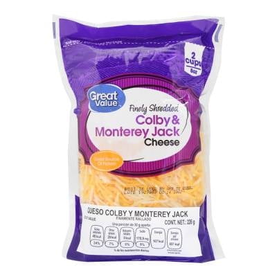 Queso Colby y Monterey Jack Great Value rallado 226 g