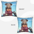 thumbnail image 3 of Kll Elephant Sits On A Stack Decorative Throw Pillow Covers Velvet Soft For Couch Sofa Bedroom Living Room Outdoor -20"X20", 3 of 8