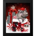 thumbnail image 2 of Cutesie Hippo Christmas Surprise 15x18 Black Modern Framed Museum Art Print Titled - Sheena Pike Art And Illustration, 2 of 5