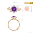 thumbnail image 5 of ANGARA Natural 1.15 Ct. Amethyst with Diamond Halo Ring in 14K Rose Gold for Women (Ring Size: 7.5), 5 of 9