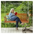 thumbnail image 5 of JTAOT Heavy Duty 880 LBS 5 FT Wooden Porch Swing Outdoor, Outdoor Hanging Swing Bench (5 FT, Brown), 5 of 7