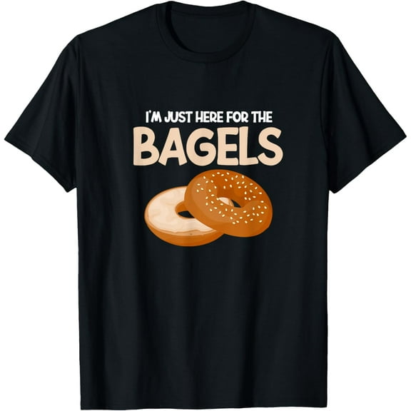 Bagel Funny I'm Just Here For The Bagels Donut Food Lover T-ShirtPure cotton short-sleeved shirts for both men and women