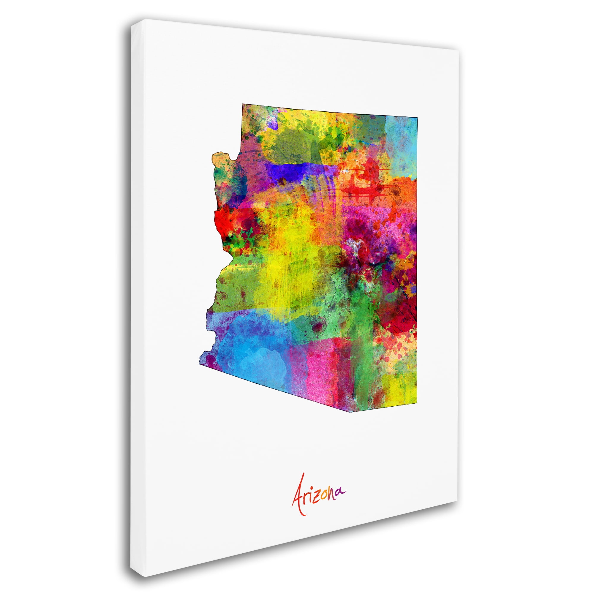 Trademark Fine Art "Arizona Map" Canvas Art by Michael Tompsett