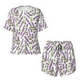 thumbnail image 2 of Yiaed Lavender Flowers Print Short Sleeve Pajama Sets for Women Casual Crew Neck 2 Piece Lounge Sets Women's Short-Sleeved Pajama-XX-Large, 2 of 5