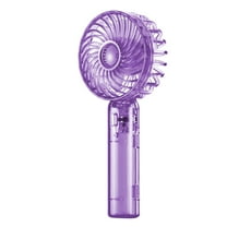 Qocolhg Portable Handheld Fan Rechargeable, High Speeds Strong Wind Mini USB Personal Fan Ventilator with Large Capacity Battery, Clear Small Fan for Girls Women Kids Travel, Purple, Clearance