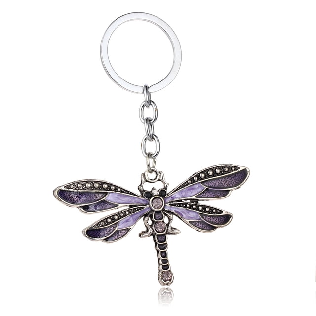 Llavero con forma de libélula, colgante con forma de libélula, llavero con cadena brillante, colgante para bolso, decoración, regalo de vacaciones