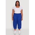 thumbnail image 2 of Womens Plus Size Poplin Drawstring Hem Utility Capris, 2 of 5