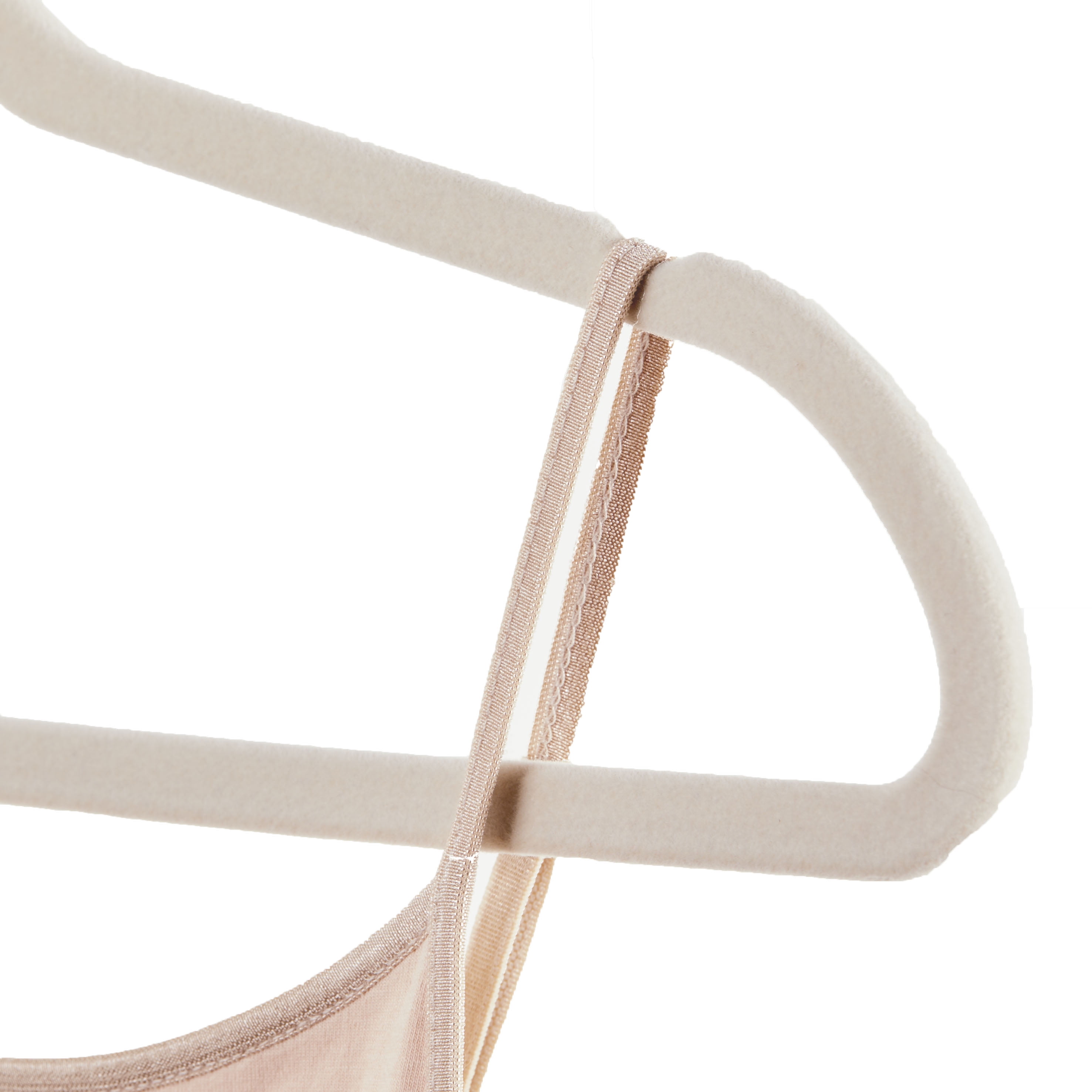 Better Homes & Gardens Flocked Fabric Clothes Hangers, 30 Count, Beige