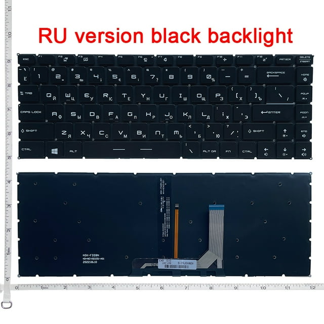 Clavier RU/US pour MSI GF63/GF63 8e/gf63 8RC PS63 P65 PS42 GS65 8RE/GS65 8RF/GS65 GS65VR MS-16Q1/Q2/Q3/Q4 S1-01/02/03/04 RU Rétroéclairage Noir