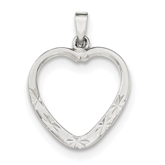 Sterling Silver Polished & D/C Heart Pendant QP4430