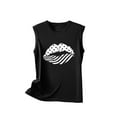 thumbnail image 3 of TDYHUAO 4th of July Tank Tops Women American Flag Stars Stripes Lips Funny Graphic Casual Sleeveless Tee Top Patriotic Shirt, 3 of 4
