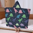 thumbnail image 5 of Neon Outline Dinosaurs Vibrant Hooded Bath Towel，60"x35" for Ages 3 To 12 Kids, Quick Dry Lightweight Soft Microfiber Hood Beach Towel Cover Up for Kids, 5 of 7