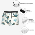 thumbnail image 3 of Sikiie Anchors And Shells Print Men's Boxer Briefs, Elastic Waistband Boxer Briefs Leggings-Small, 3 of 5