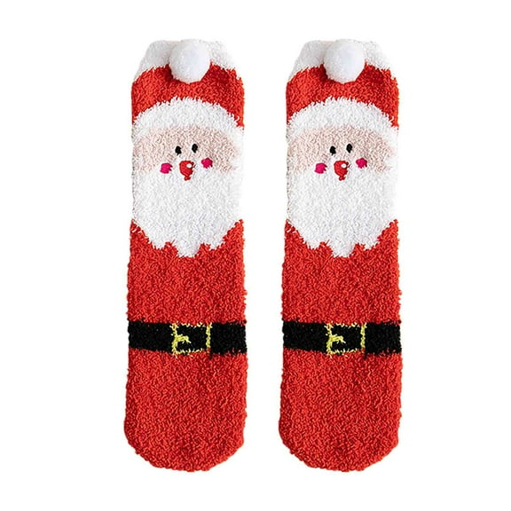 A Fleece Christmas Socks Mid-Tube Thickened For Home Comfort And Casual Holiday Wear Festive Footwear