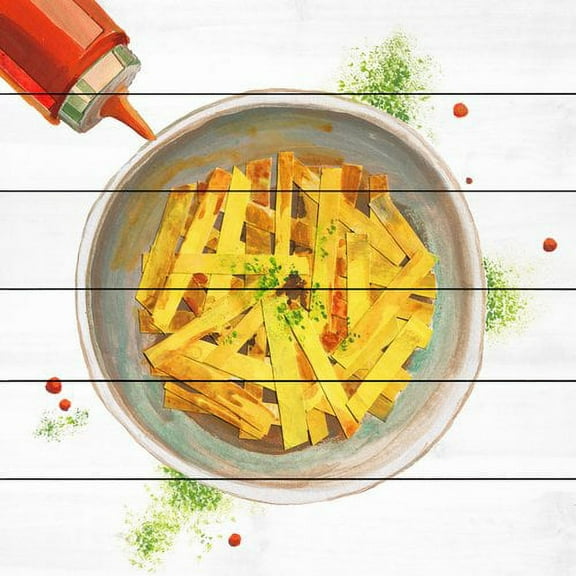 "Just Add Ketchup" Painting Print on White Wood