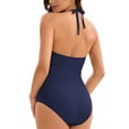 thumbnail image 6 of WAYUTE Womens One Piece Swimsuits Mesh Rash Guard Slim Fit Deep V Neck Sheer Trendy Tummy Control Solid Color Swimwear, 6 of 6