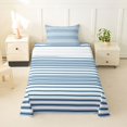 thumbnail image 2 of Castle Fairy Mid Century Horizontal Stripe Twin Sheets 3pcs,Vintage Thin Line Bedding,Navy Blue White,1 Flat Sheet, 1 Fitted Sheet and 1 Pillowcase, 2 of 7