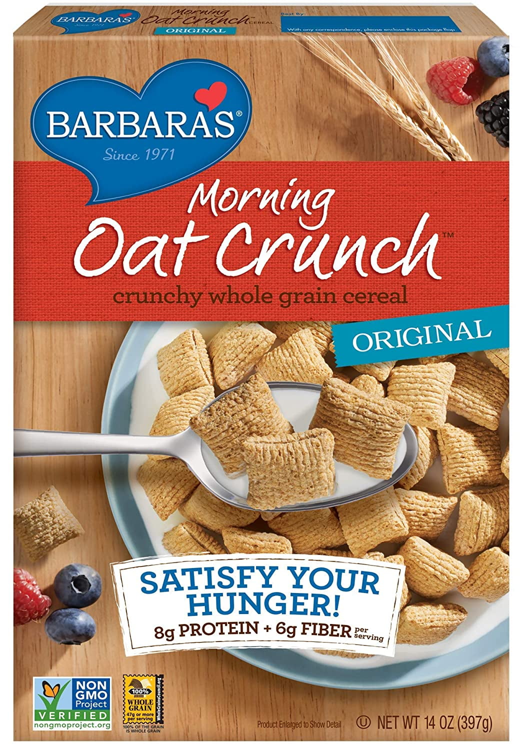 Barbaras Morning Oat Crunch Original Cereal, Heart Healthy, NonGMO, 14