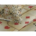 thumbnail image 3 of Ambesonne Casino Quilted Coverlet 3 Pcs, Old Vintage Playing Card, King Size, Beige Red Black, 3 of 4