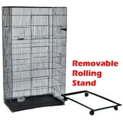 55 Extra Large Tight 3/8-inch Bar Spacing Multiple Flight Bird Breeding Breeder Cage with Removable Rolling Stand For Aviary Budgie Canary Finch