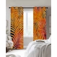 thumbnail image 4 of Orange Tropical Leaf Blackout Curtains for Bedroom Living Room Darkening Curtains 96 Inches Long Summer Palm Leaves Botanical Black Window Curtain 2 Panels Set Window Treatment Grommet Drapes 52"x96", 4 of 9