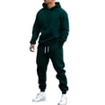 thumbnail image 2 of DORKASM Jogging Suits for Men Activewear Work Out Hoodie and Sweatpants Set Casual Big and Tall Baggy Jumpsuit Dark Green XL, 2 of 9