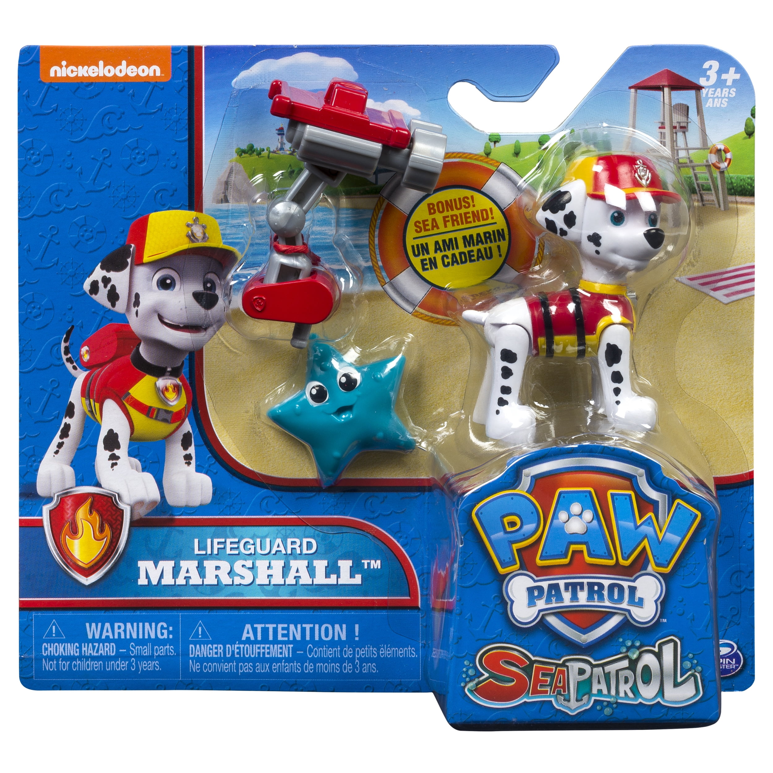 Paw Patrol - Lifeguard Marshall Figure with Removable Backpack and Bonus Sea Friend