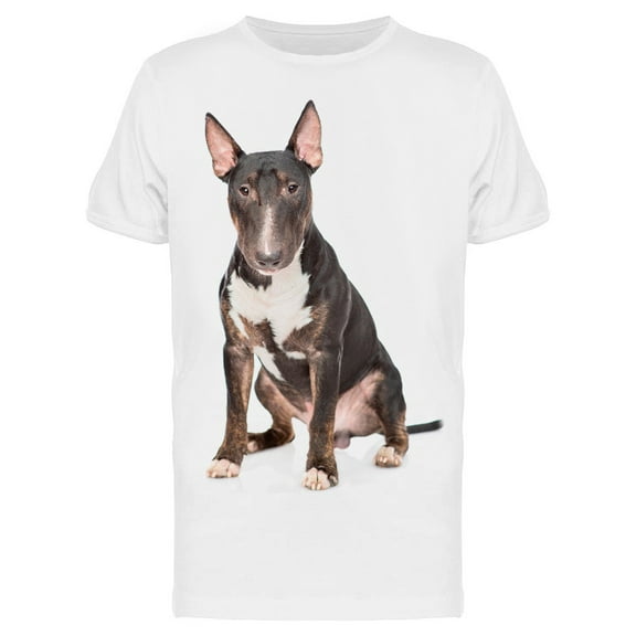 Mini Bullterrier Dog Sitting T-Shirt Men -Image by Shutterstock, Male 3X-Large