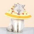 thumbnail image 3 of CBFFDC Pet Cone Collar for Surgery Recovery Adjustable Drawstring Pet Collar Pizza Cartoon Cute Design Soft Fabric Post Surgery Collar, 3 of 6