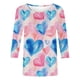 thumbnail image 4 of RKSTN Valentines 3/4 Sleeve Tops for Women Oversized Crewneck Valentine's Day Graphic Printed Short Sleeve T Shirt Womens Casual Round Neck Loose Comfy Loves Heart Print Three Quarter Sleeve Shirts, 4 of 6
