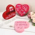 thumbnail image 4 of 4 Pieces Valentine's Day Wooden Sign Heart Shape Home Decor Conversation Heart Signs Candy Heart Tiered Tray Decor for Wedding Anniversary, 4 of 7
