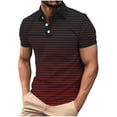 thumbnail image 2 of VgaVtl Big and Tall Polo Shirt Mens Short Sleeve Summer Tops for Men Button Striped Casual Collared Vacation, 2 of 5