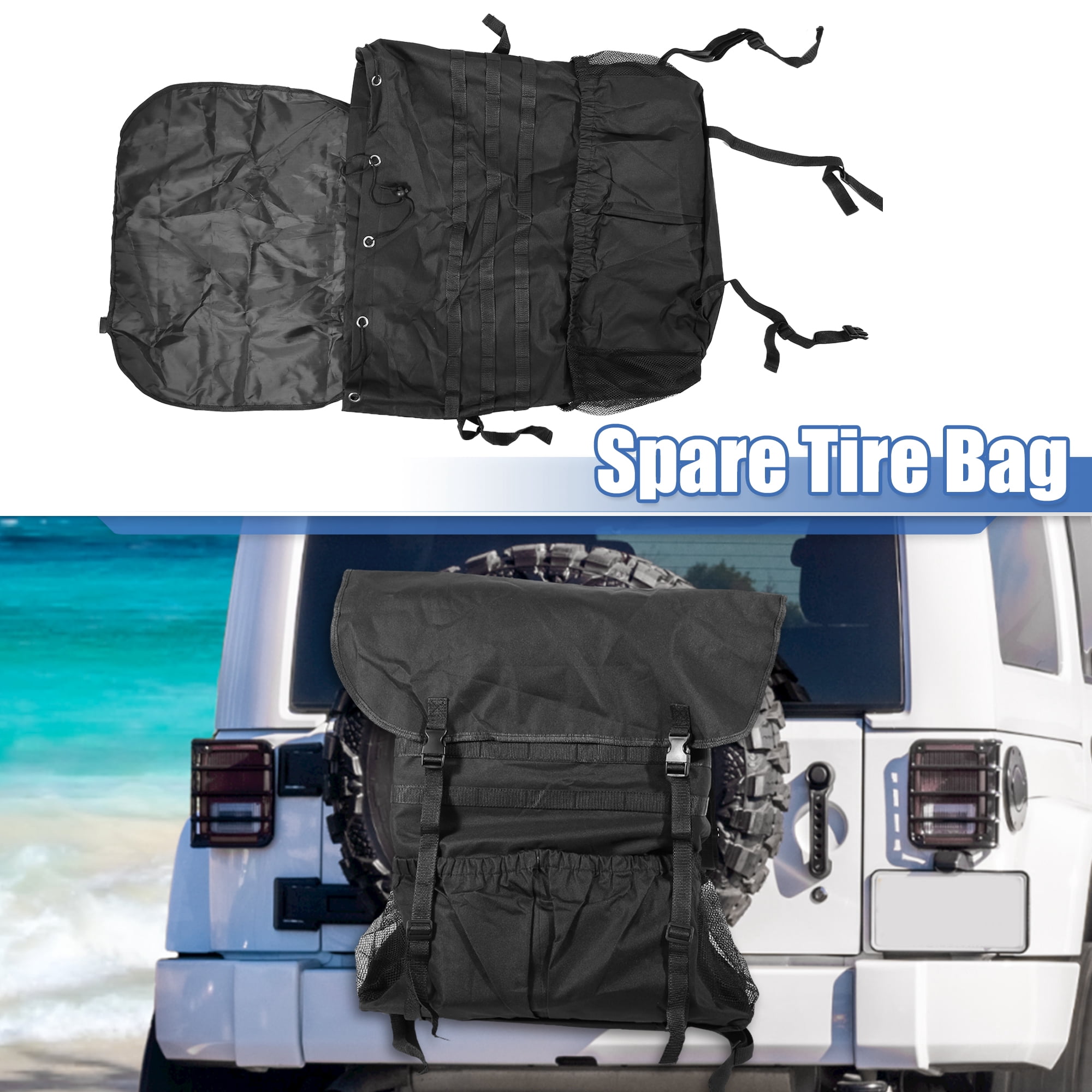 Unique Bargains Universal Outdoor Spare Tire Trash Bag for Off-Road Truck SUV