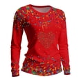 thumbnail image 5 of Womens T Shirts 2026 Long Sleeve Carnival Print T Shirt Round Neck Casual Top For Festive Celebration Casual Blouses, 5 of 5