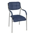 thumbnail image 4 of Via 36" Round X-Base Table- Mahogany/Grey & 4 Uptown Side Chairs- Navy, 4 of 7