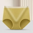 thumbnail image 2 of Gibobby Calzoncillos de encaje para mujer Calzoncillos sexis de cintura alta para mujer, calzoncillos bóxer grandes transpirables con cierre de vientre y cadera(Amarillo,XL), 2 of 3