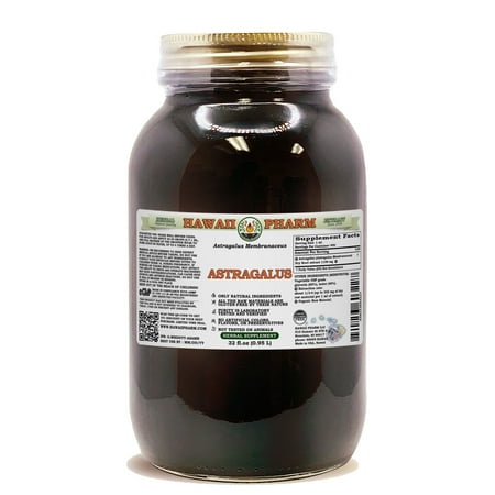 Astragalus (Astragalus Membranaceus) Dry Root ALCOHOL-FREE Liquid Extract. Expertly Extracted by Trusted HawaiiPharm Brand. Absolutely Natural. Proudly made in USA. Glycerite 32 Fl.Oz