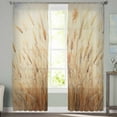 thumbnail image 2 of Wild Plant, Sheer Curtains 84 Inches Long 2 Panels Set, Window Sheer Curtains for Living Room/Bedroom, Vintage Botanical Leaves Yellow Light Filtering Rod Pocket Curtain 52'' x 84'' x 2, 2 of 7