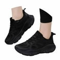 thumbnail image 3 of CHENge Platform Sneakers Casual Lightweight Adjustable Straps Cycling Outdoor Sports Walking Shoes Women(Black,9), 3 of 7