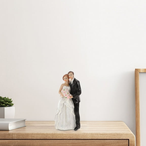 HEANUJJ Unique MultiColor Bride and Groom Cake Topper for Weddings Resin Figurines Decorative Use 5.5 Inches