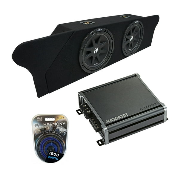 2010-2015 Chevy Camaro Coupe Trunk Kicker Comp C10 Dual 10 Sub Box & CXA8001 Amp