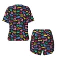 thumbnail image 6 of Rocae Colorful Excavator for Two Piece Sleepwear Pajamas Sets for Women Soft Short-Sleeved Pjs with Lounge Shorts, 6 of 9