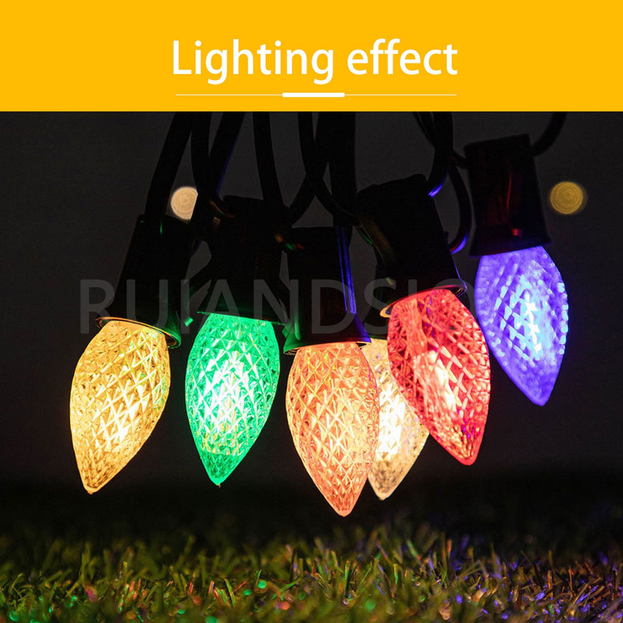 Ruiandsion E12 LED Bulb Assortment,Red Blue Green Orange Yellow Warm White,110V AC for Party Birthday Mood Lighting, Vintage Flame Shape,30-Pack