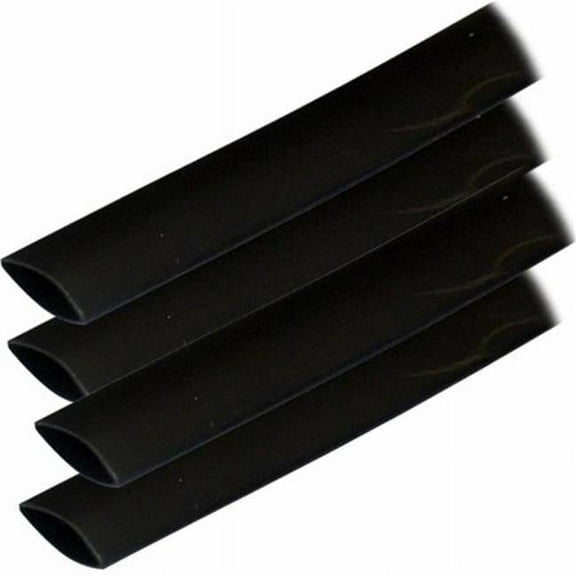 Ancor  0.75 x 6 in. Adhesive Lined Heat Shrink Tubing - Black - Pack of 4