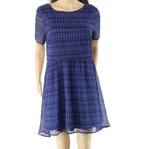 Lush Lush New Blue Womens Size Large L Printed Scoop Neck Sheath Dress Walmart Com Walmart Com